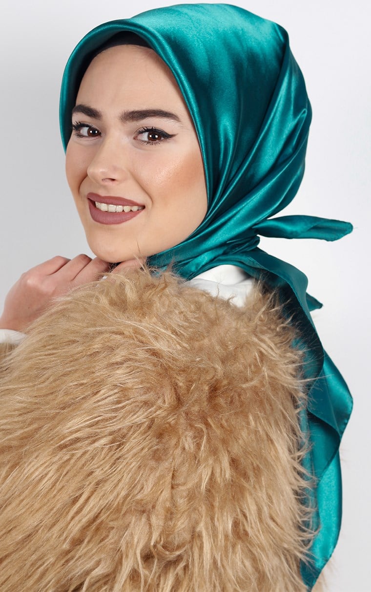 Düz Renk Saten Eşarp 1041-41