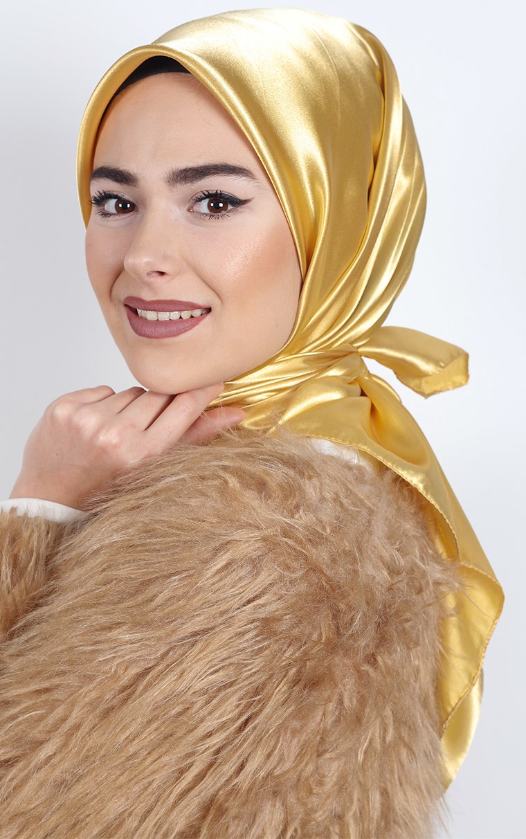 Düz Renk Saten Eşarp 1041-43