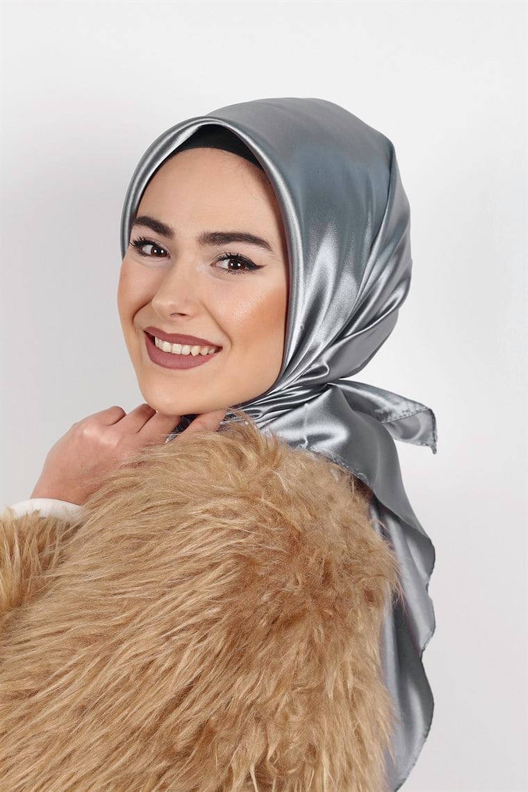 Düz Renk Saten Eşarp 1041-45