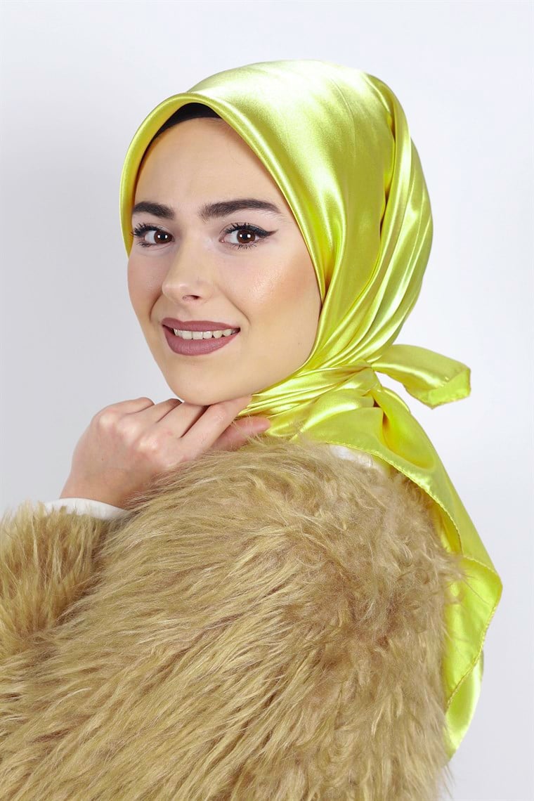 Düz Renk Saten Eşarp 1041-46