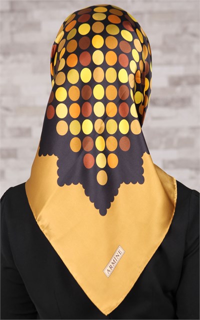 6452-01 ARMİNE İPEK EŞARP 2015 YAZ GOLD