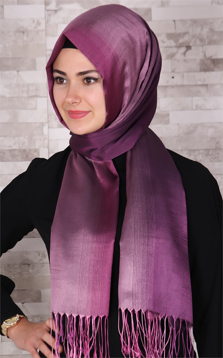 500-0010-06 ÇİFT YÖNLÜ İPEKSİ ŞAL MOR
