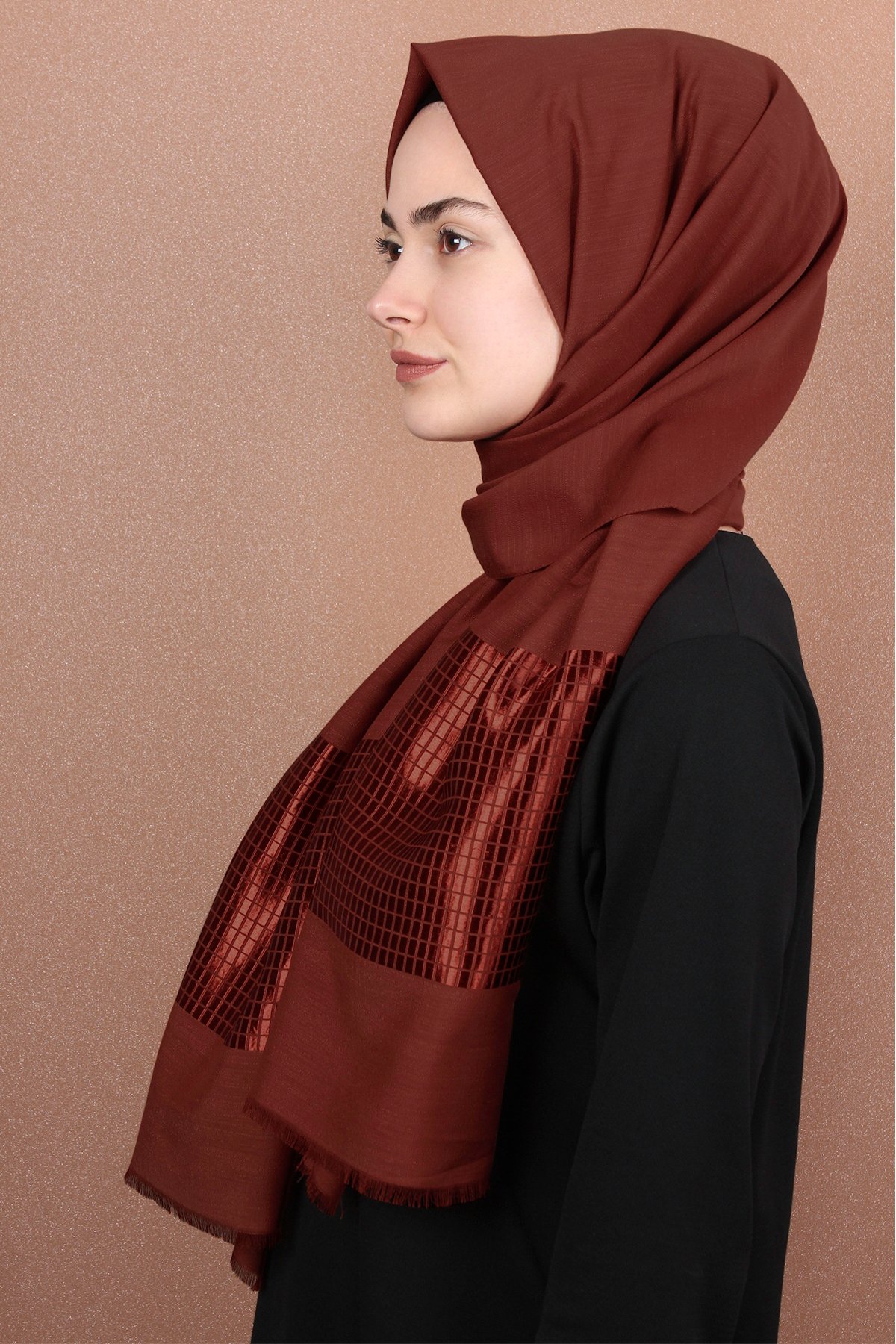 Elegance Şal 2802-12 Koyu Taba