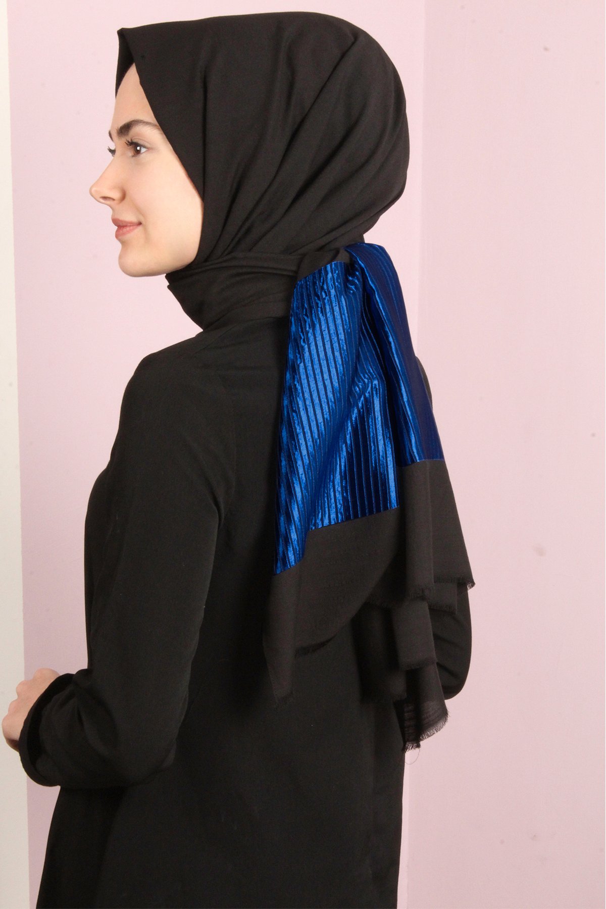 Elegance Şal 2802-3 Siyah-Saks