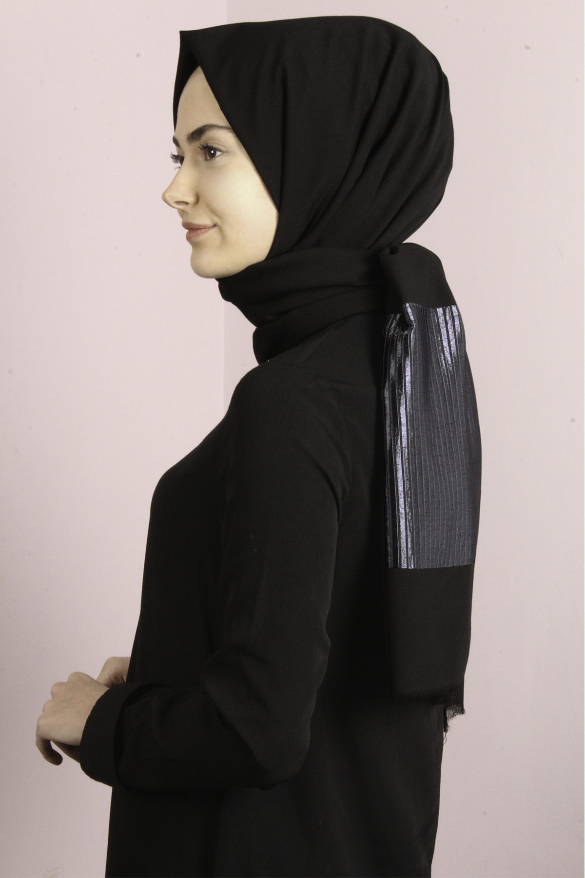 Elegance Şal 2802-7 Siyah-Füme