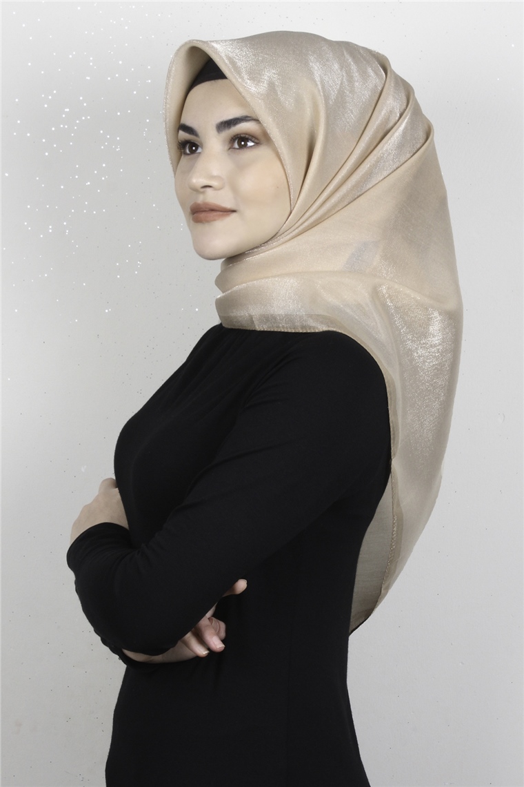 Elizya Simli Eşarp 3008-6 Koyu Bej