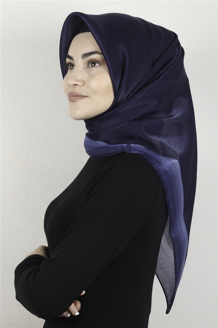 Elizya Simli Eşarp 3009-34 Parlament Mavisi