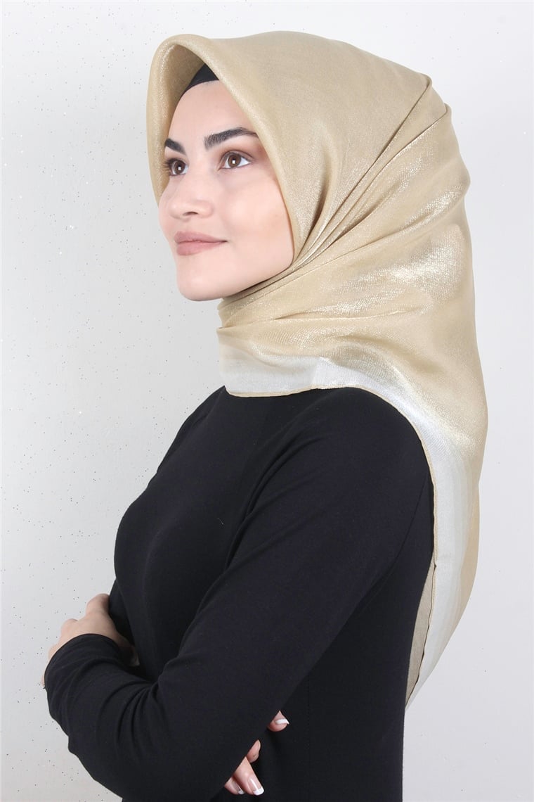 Elizya Simli Eşarp 3009-38 Açık Gold
