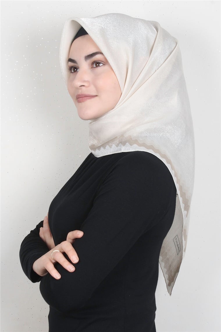 Elizya Simli Eşarp 4008-10 Kemik