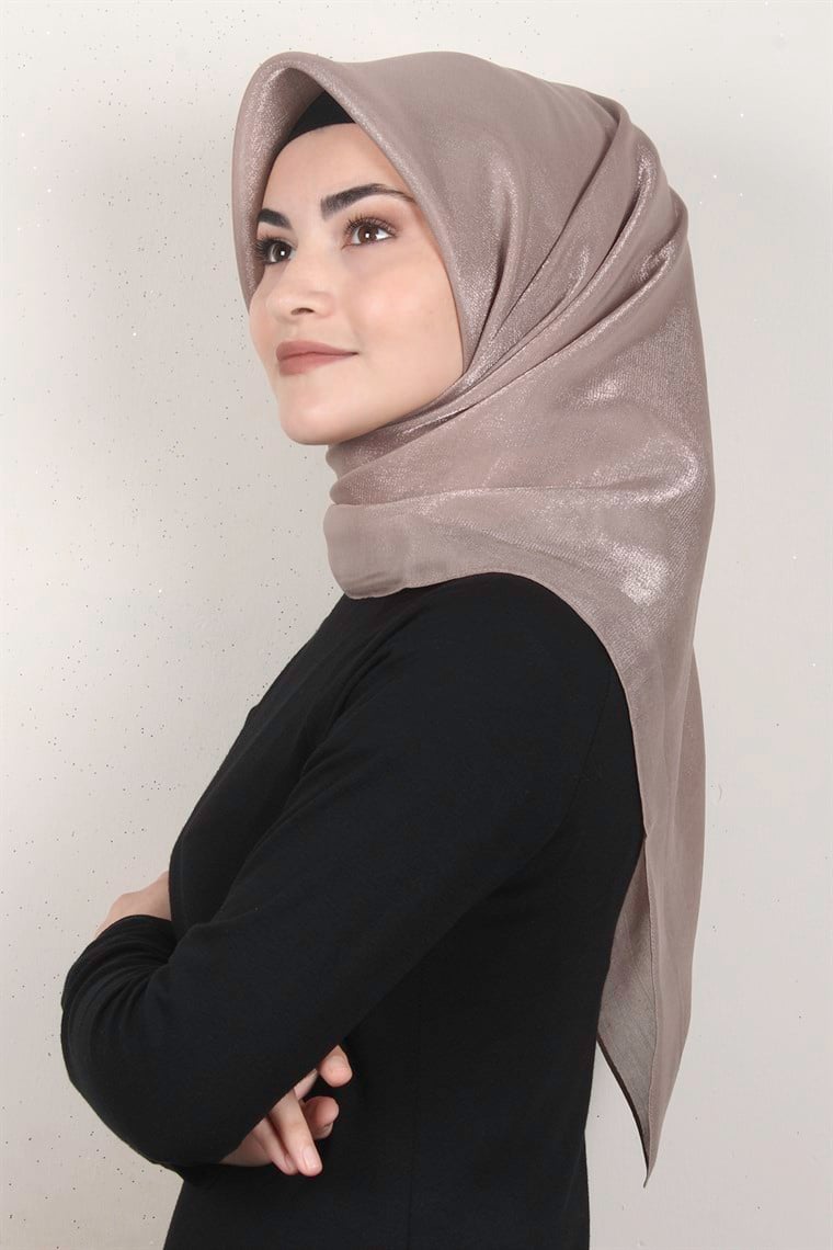 Elizya Simli Eşarp 4009-17 Koyu Pudra