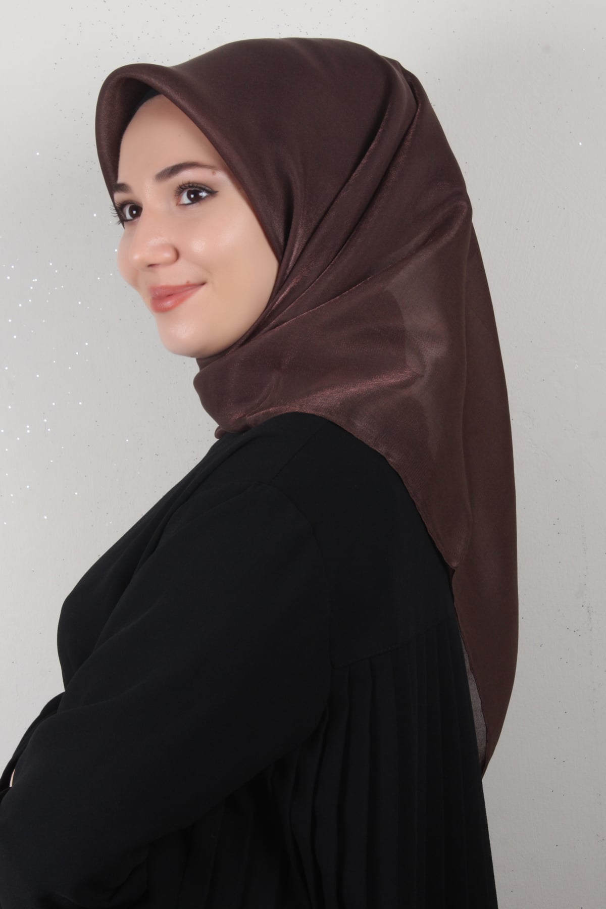 Elizya Simli Eşarp 4009-27 Kahverengi