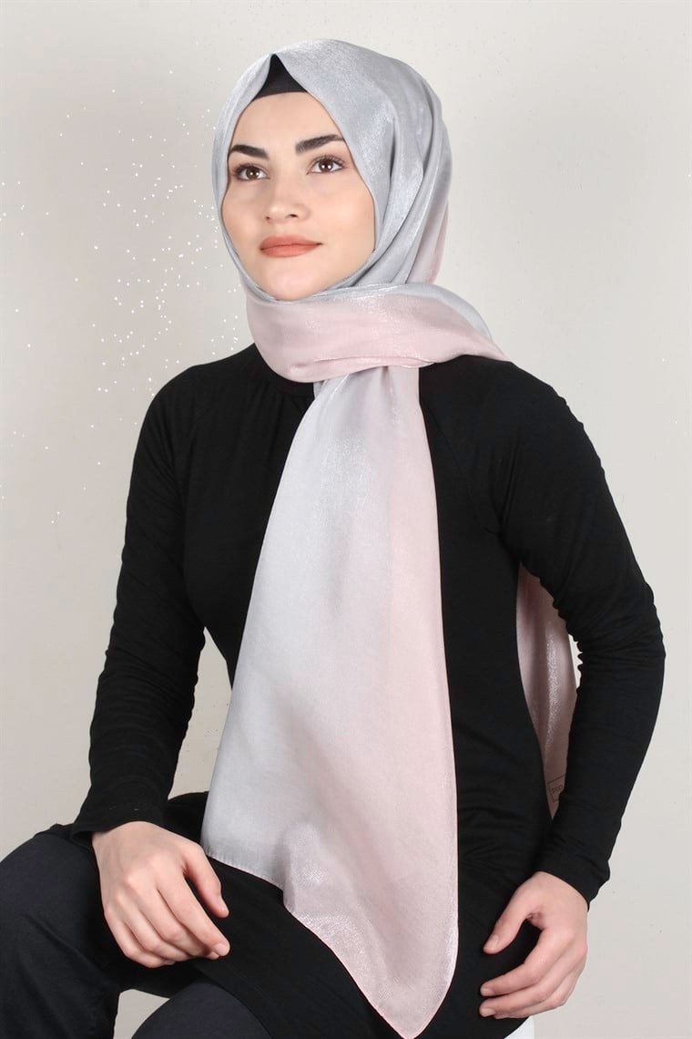 Elizya Simli Şal 4000-30 Gri-Pudra