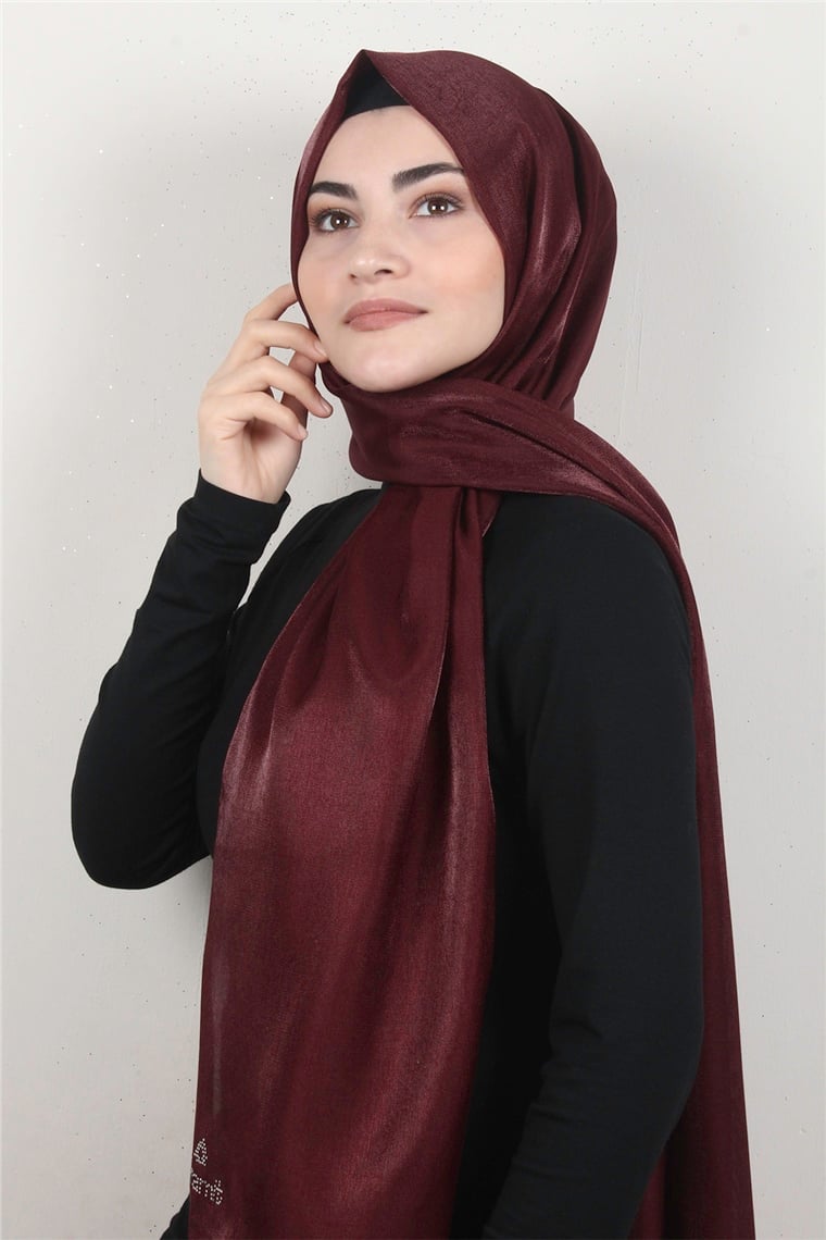 Elizya Simli Şal 4000-46 Bordo