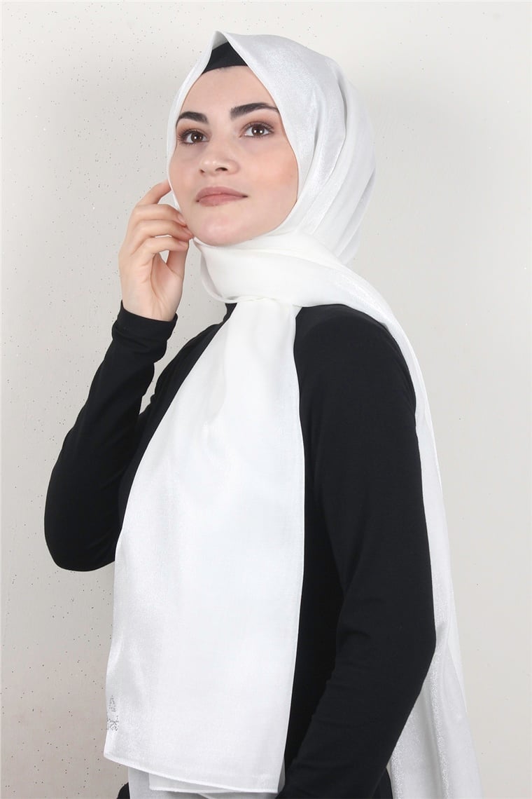 Elizya Simli Şal 4000-64 Beyaz