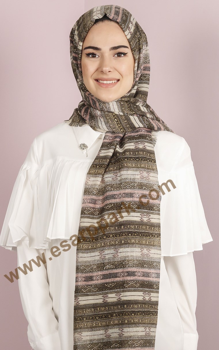 Etnik Desen Fileli Şal 1225-2