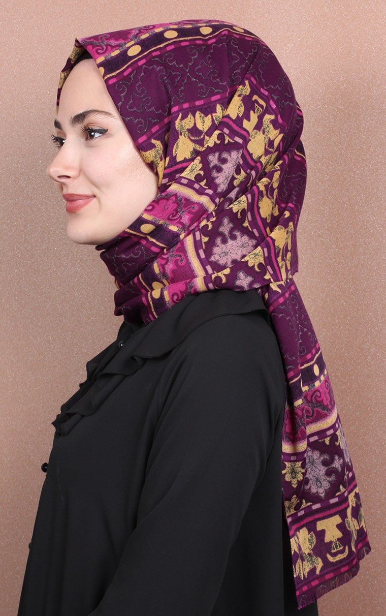 Etnik Desen Fileli Şal 1225-50