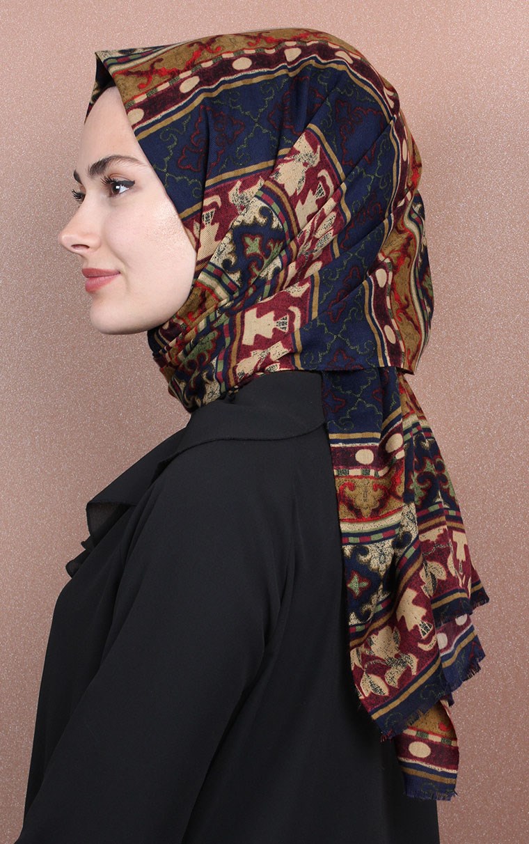 Etnik Desen Fileli Şal 1225-52