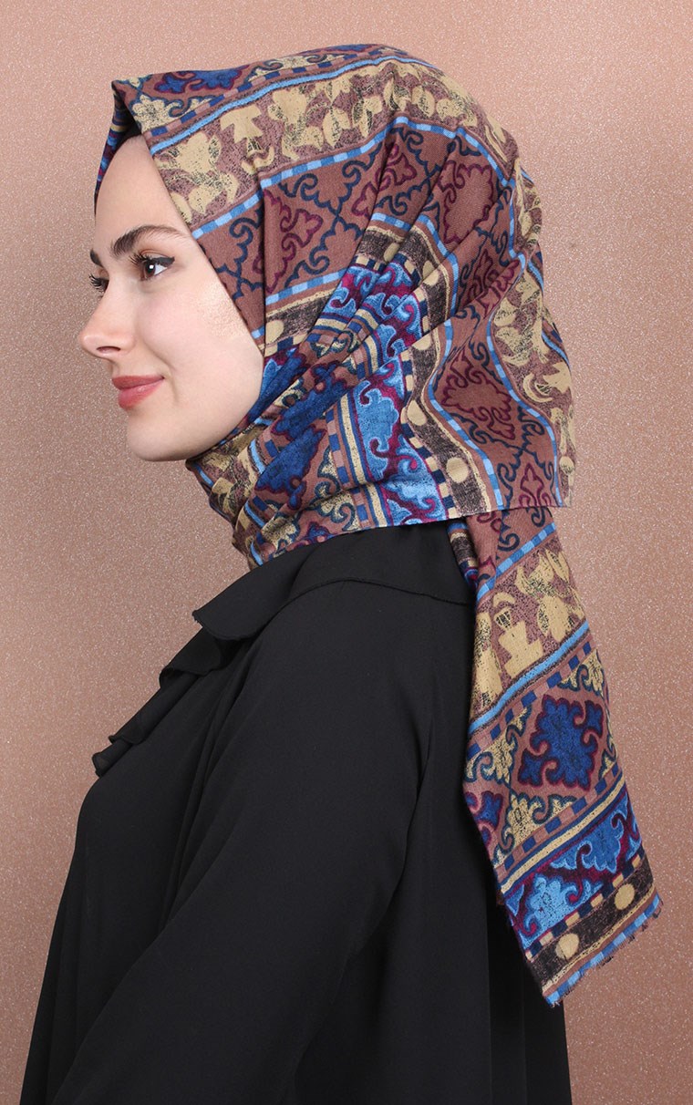 Etnik Desen Fileli Şal 1225-53