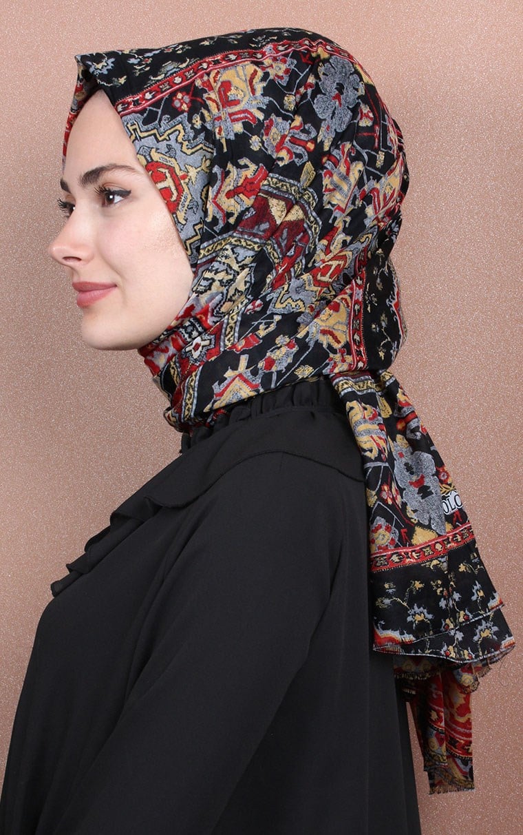 Etnik Desen Fileli Şal 1225-59
