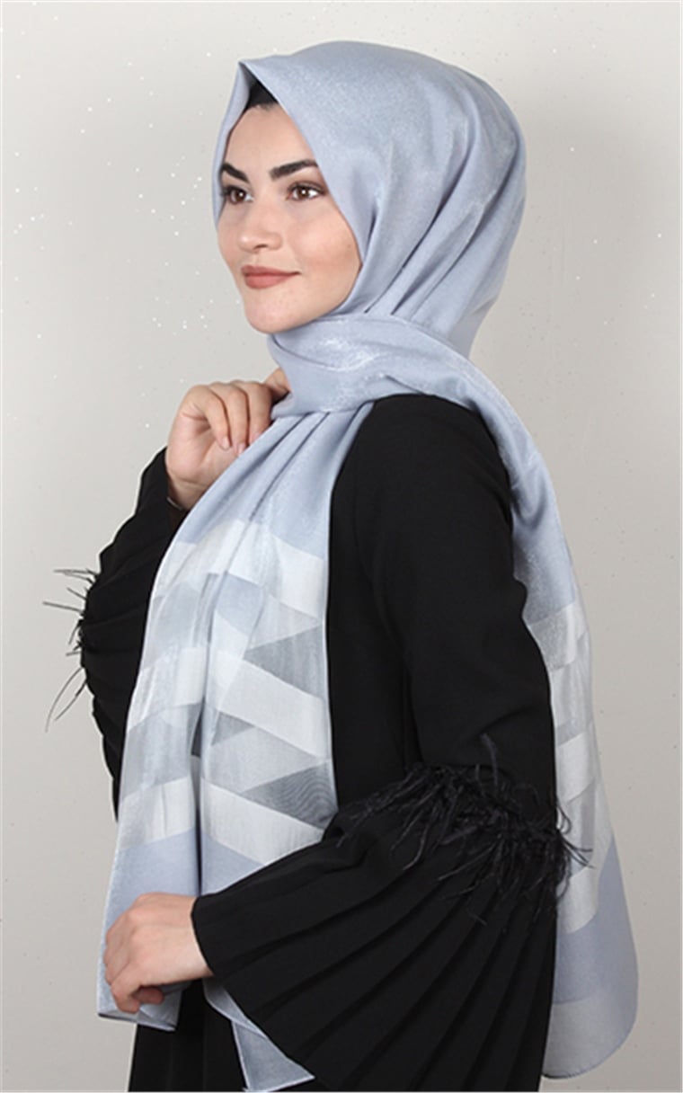 Exclusive Şal 3073-19 Gümüş