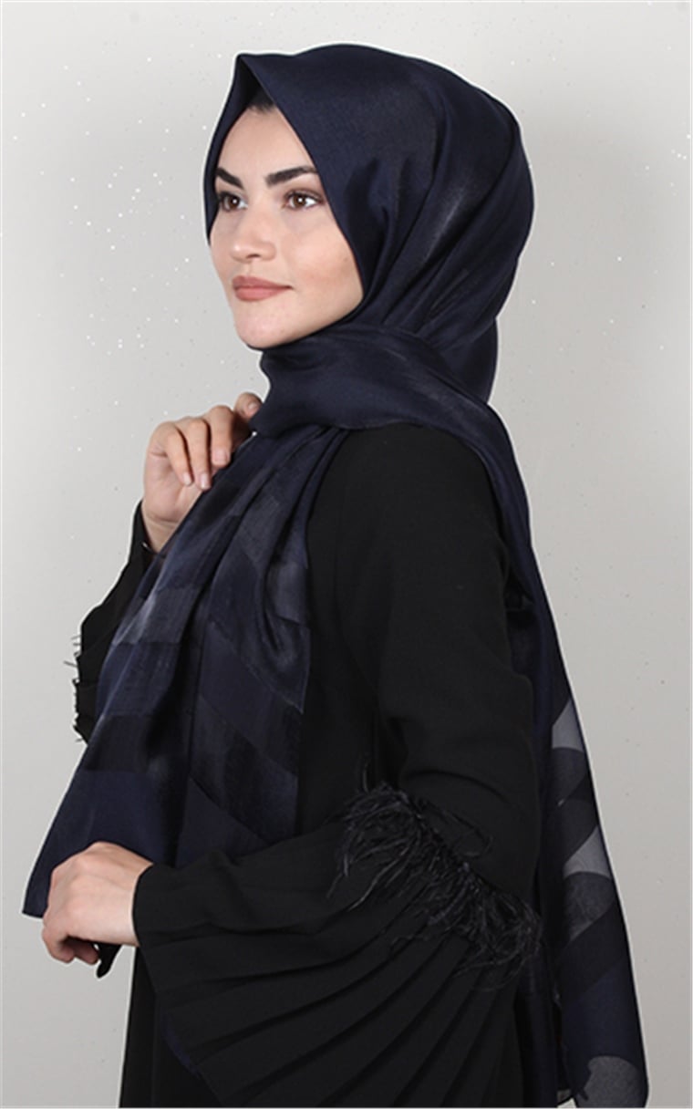 Exclusive Şal 3073-6 Lacivert