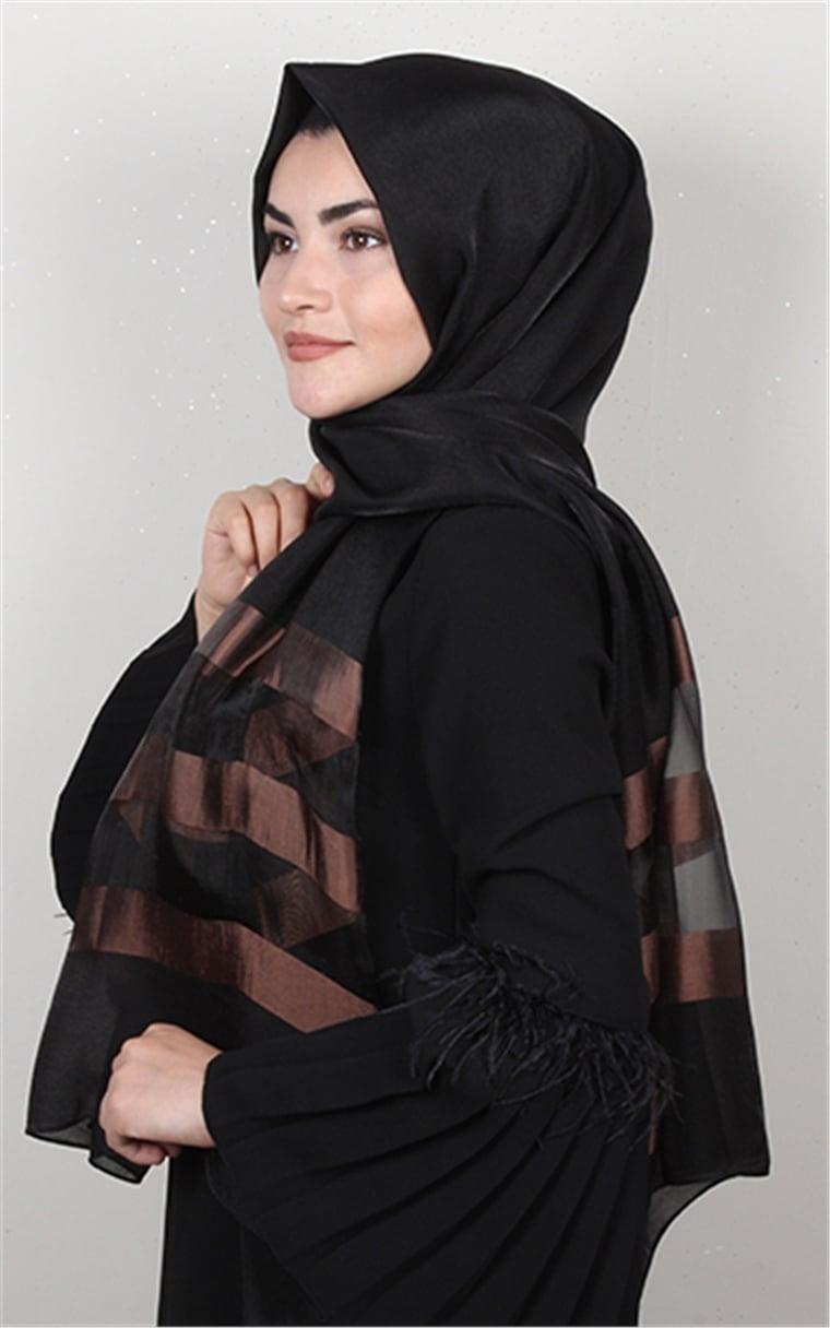 Exclusive Şal 3073-8 Bakır - Siyah 