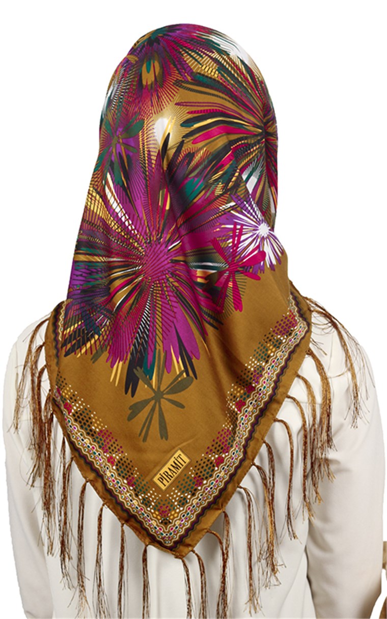 111-0020-02 PİRAMİT PÜSKÜLLÜ EŞARP