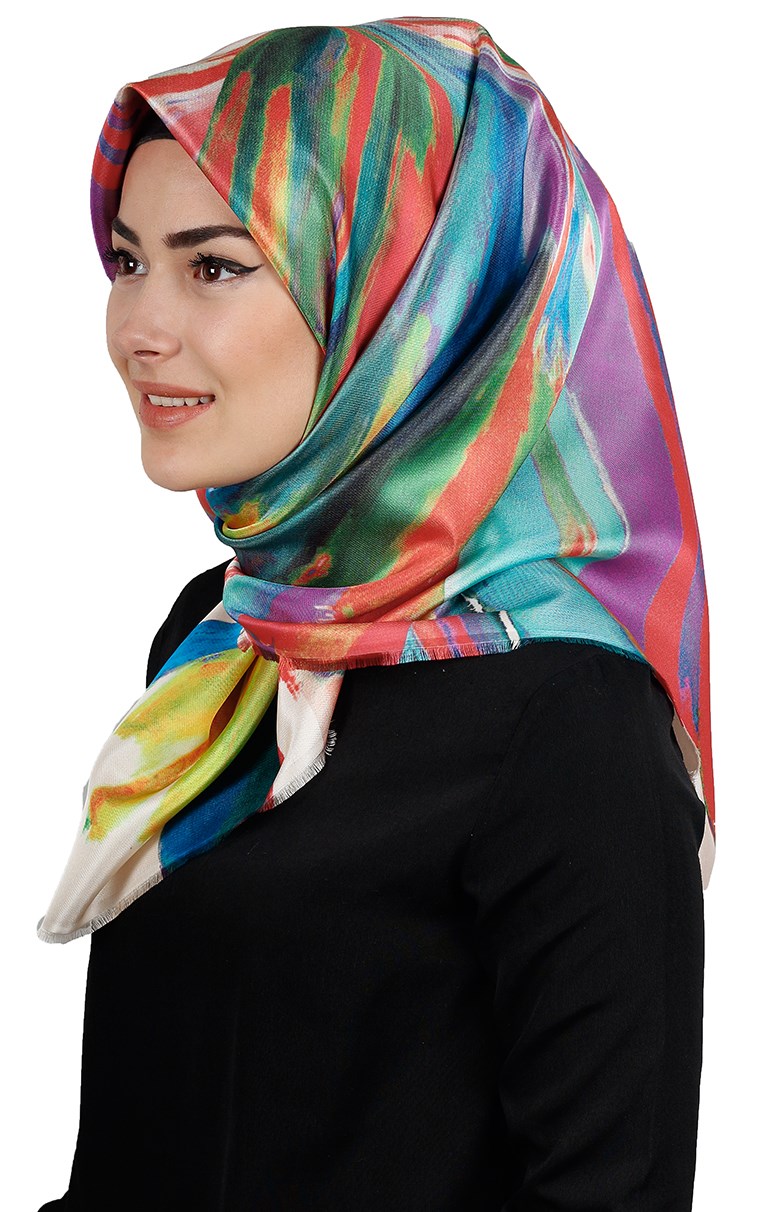 Piramit Tafta Dijital Eşarp 1913-4