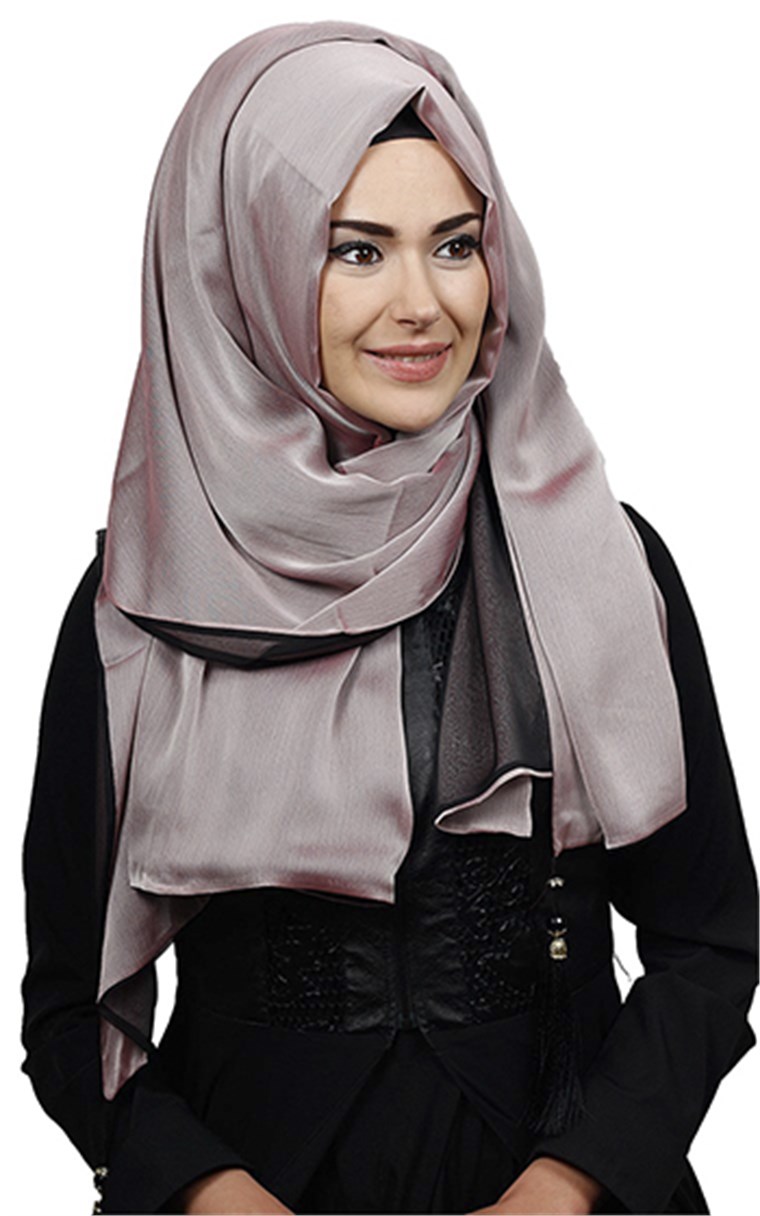 Püsküllü İki Renk Tesettür Şal 1220-13