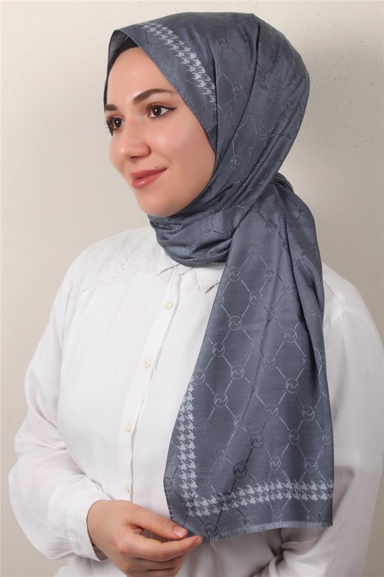 Fashion İpeksi Şal 2882-5 Koyu Buz Mavisi