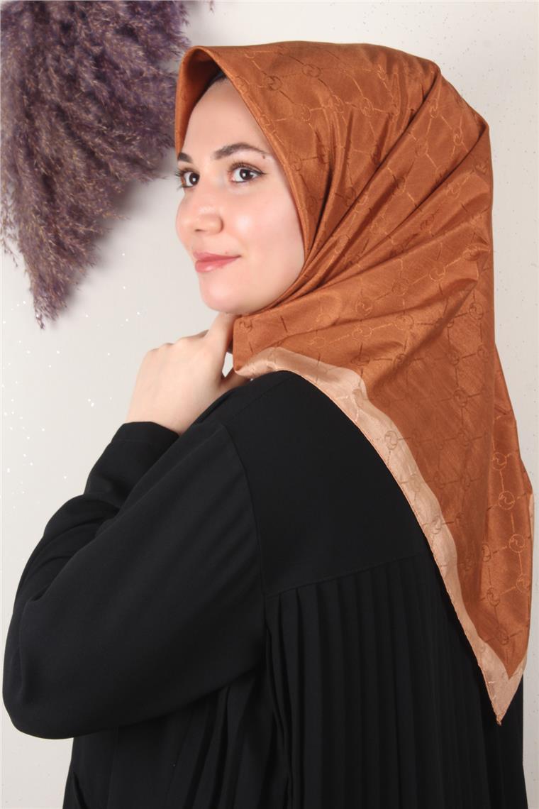 Fashion Monogram Eşarp 8089-21 Kiremit