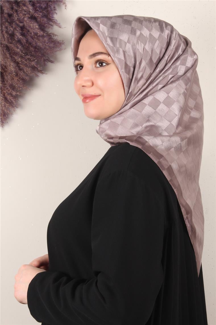 Fashion Monogram Eşarp 8090-11 Koyu Pudra