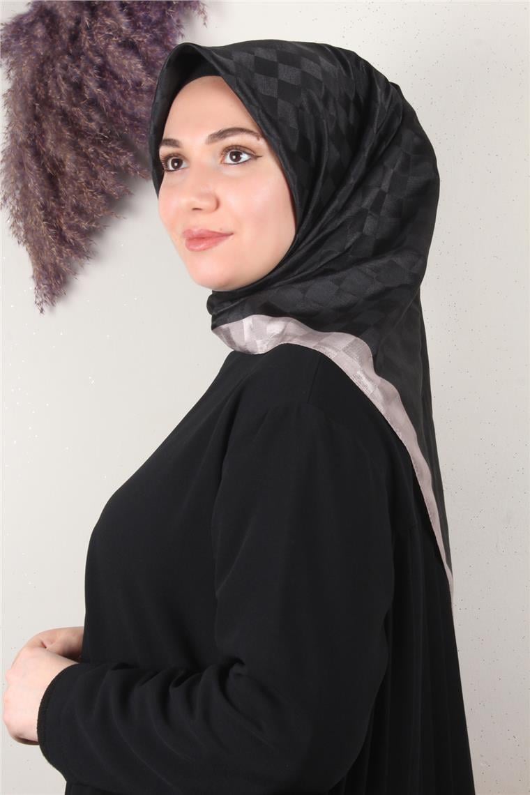 Fashion Monogram Eşarp 8090-22 Siyah