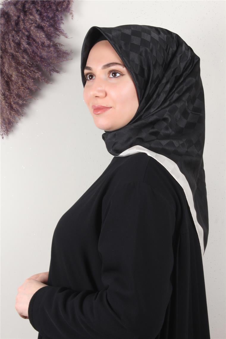 Fashion Monogram Eşarp 8090-24 Siyah