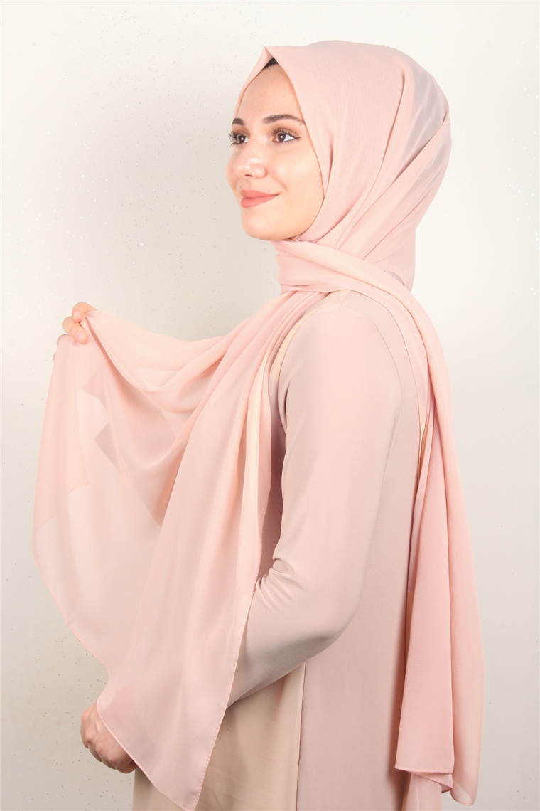 Fiesta Düz Krep Şal 2742-13 Açık Pudra