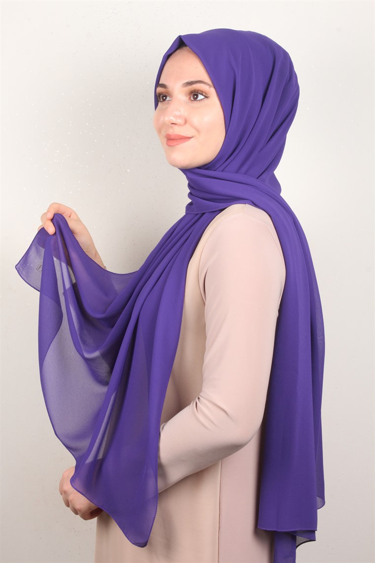 Fiesta Düz Krep Şal 2742-18 Mor