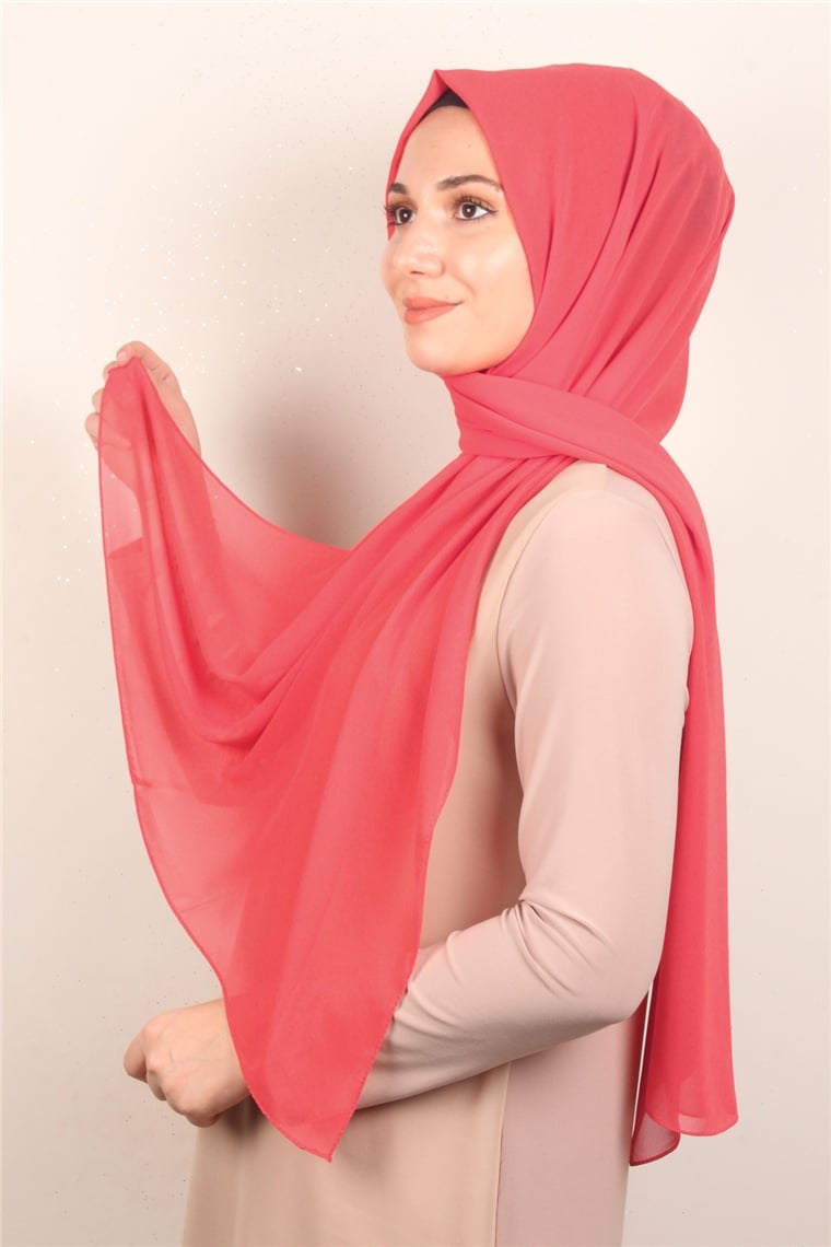 Fiesta Düz Krep Şal 2742-43 Nar Çiçeği