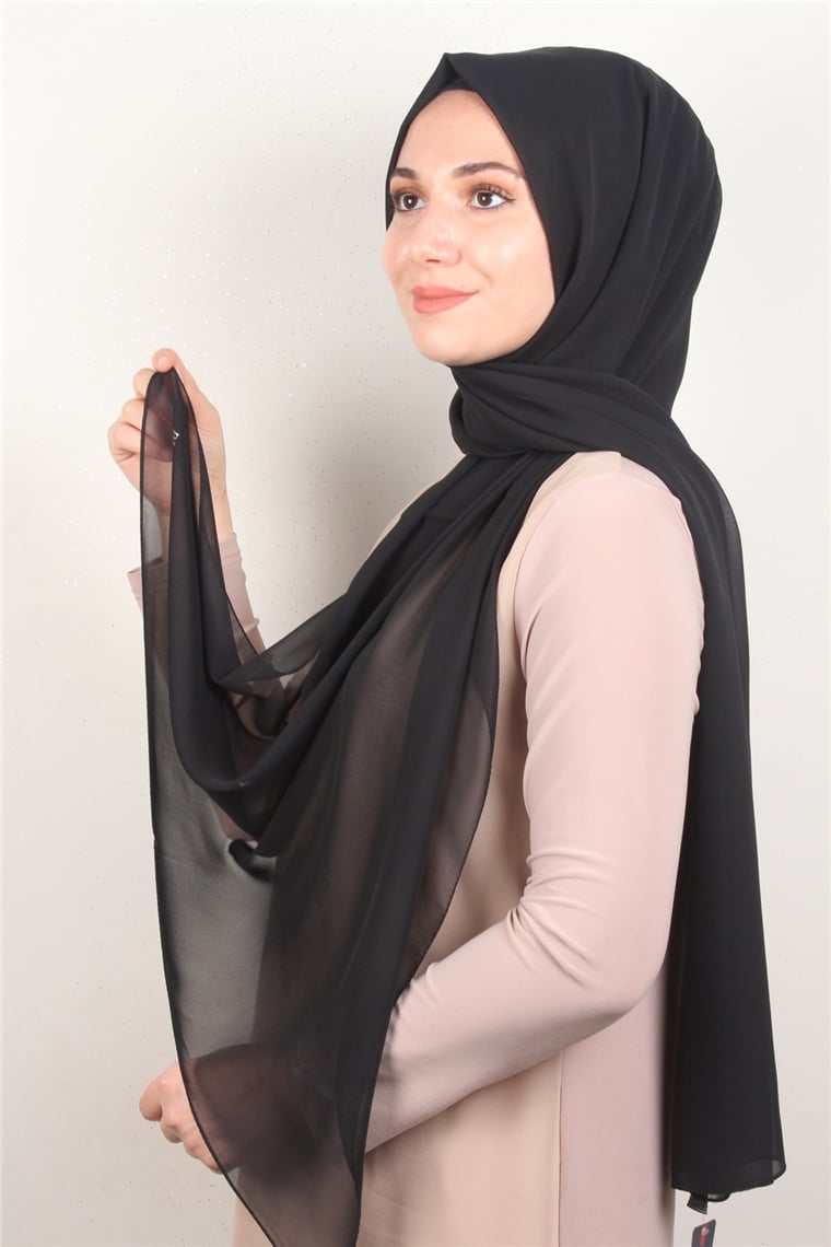 Fiesta Düz Krep Şal 2742-44 Siyah