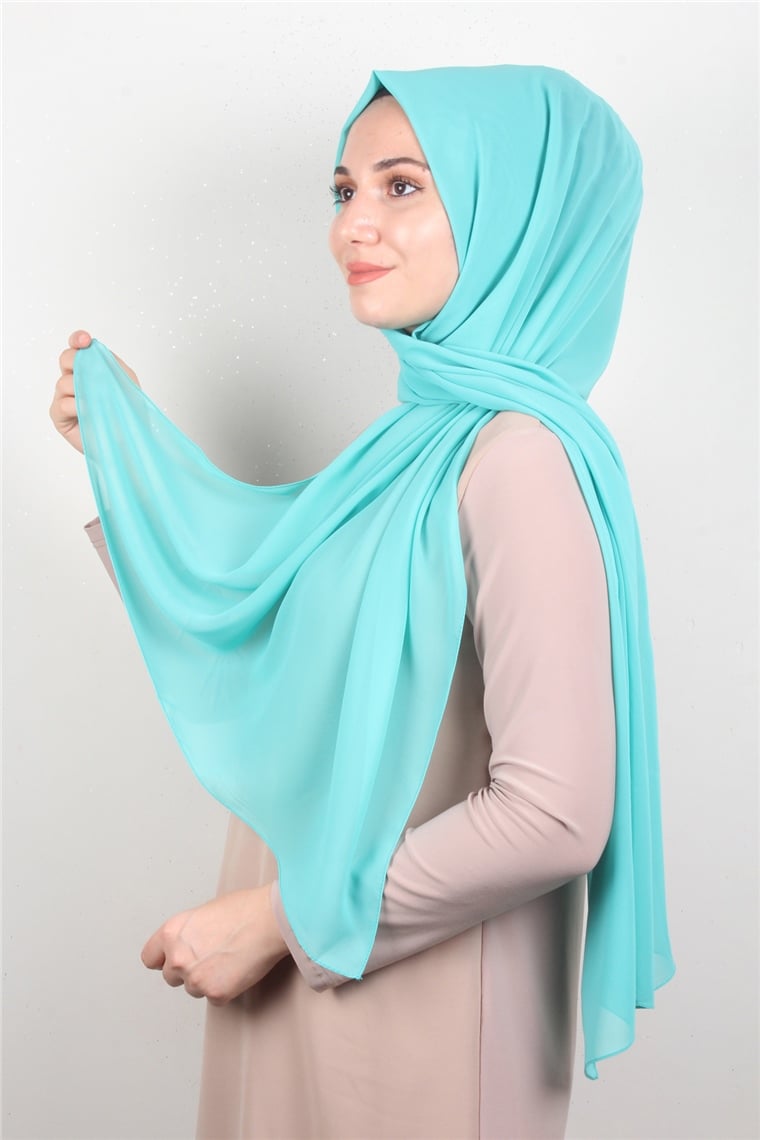 Fiesta Düz Krep Şal 2742-48 Su Yeşili