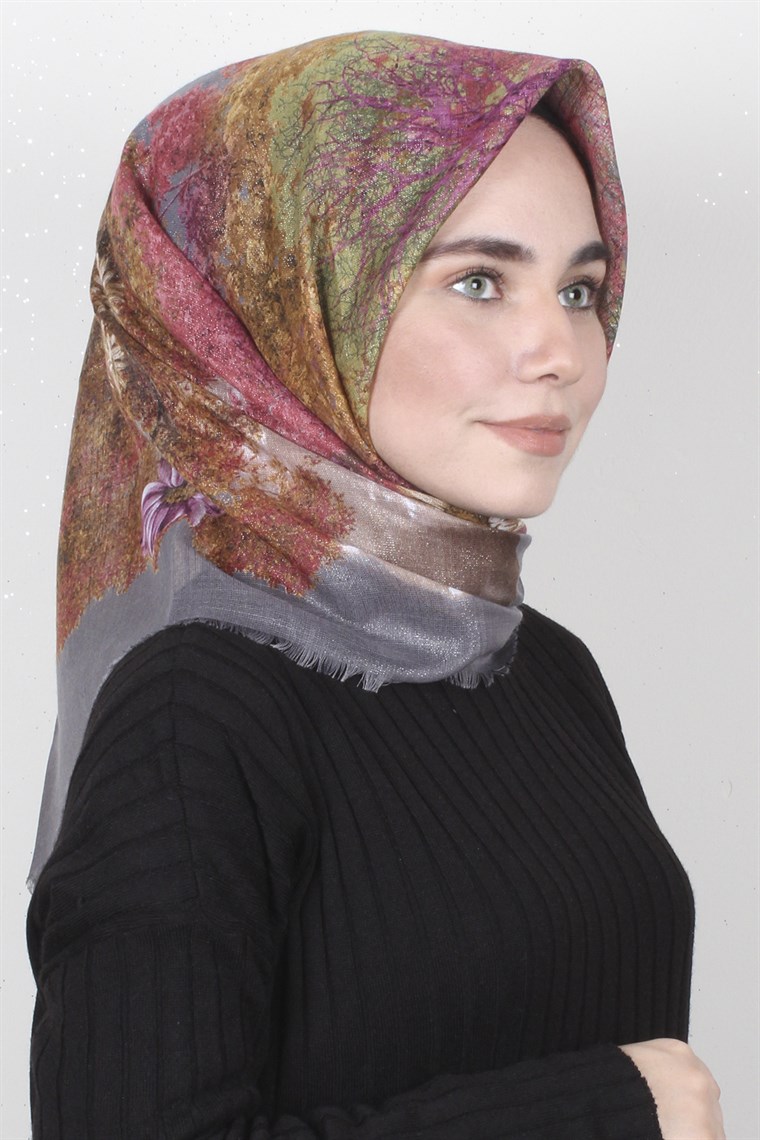 Fileli Coton Eşarp 1670-11