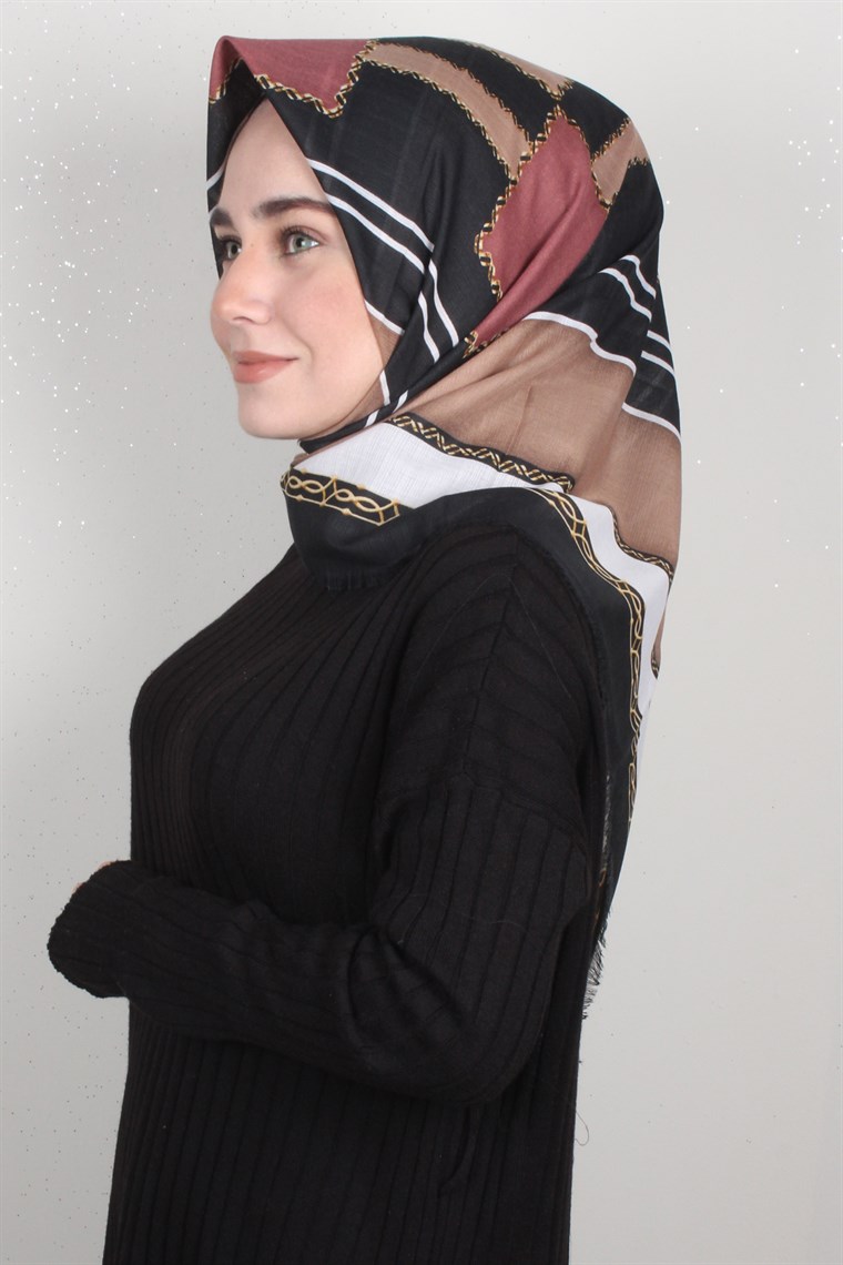 Fileli Coton Eşarp 1698-12