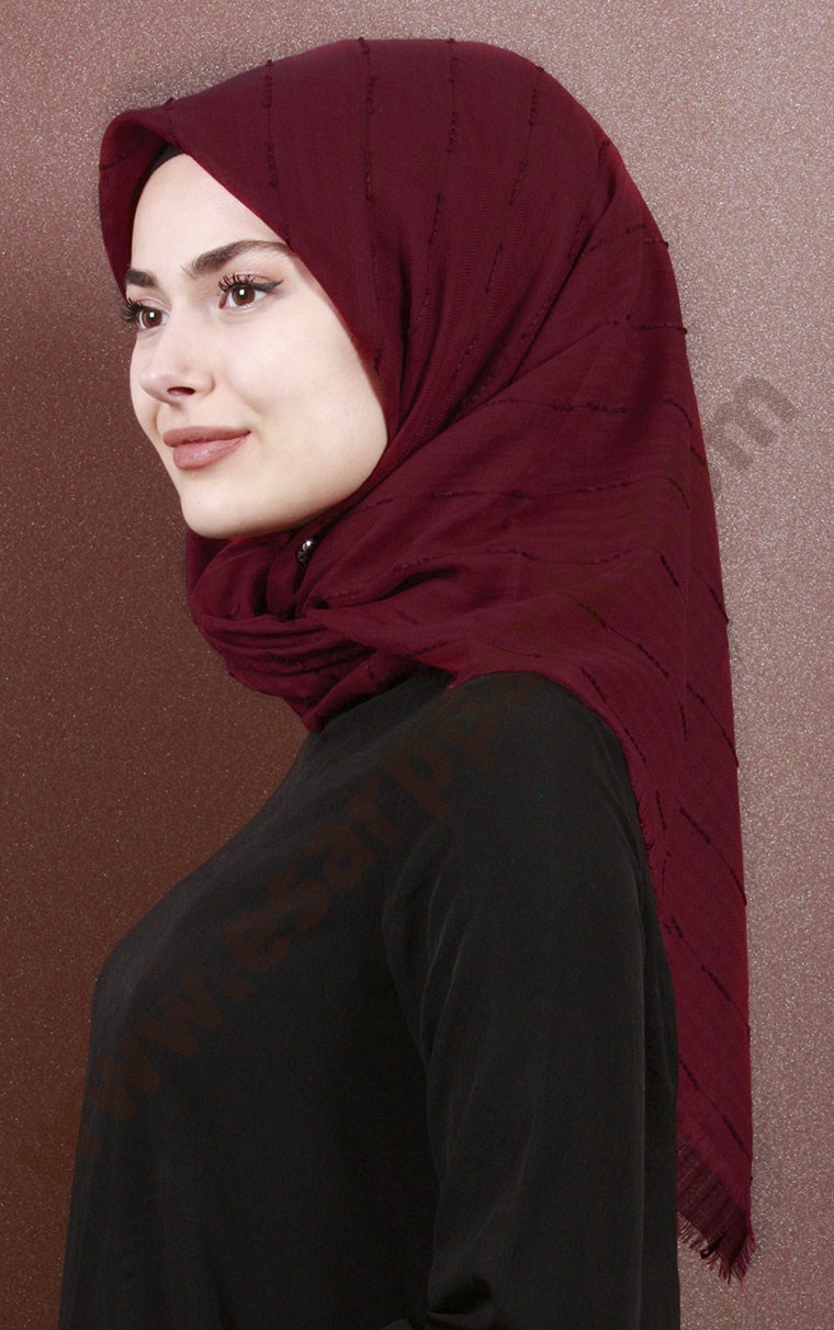 Fileli Coton Eşarp 1733-7