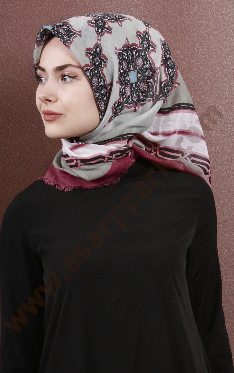 Fileli Coton Eşarp 1734-14