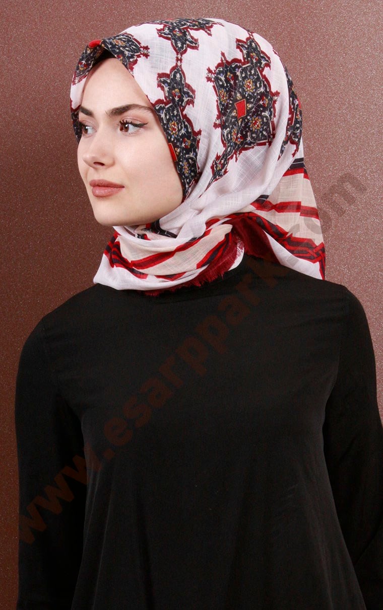Fileli Coton Eşarp 1734-2