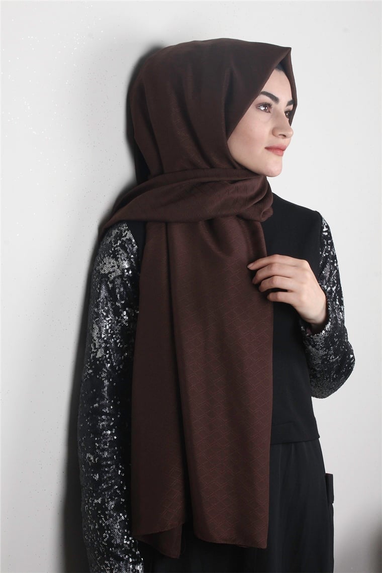 Fresh Coton Şal 1496-1 Acı Kahve