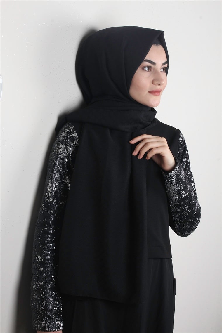 Fresh Coton Şal 1496-3 Siyah