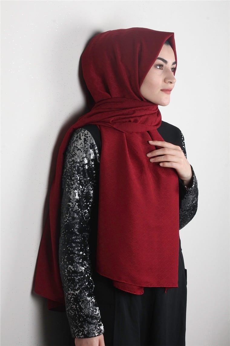 Fresh Coton Şal 1496-9 Bordo