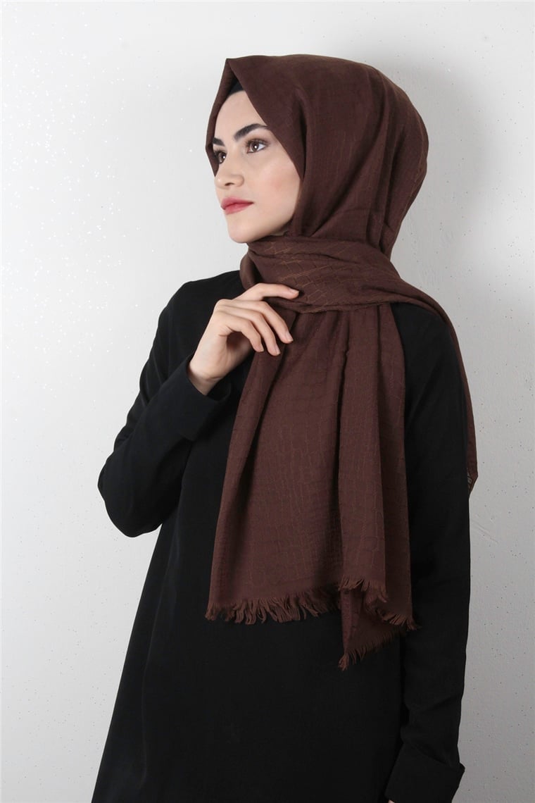 Fresh Coton Şal 1499-8 Kahverengi