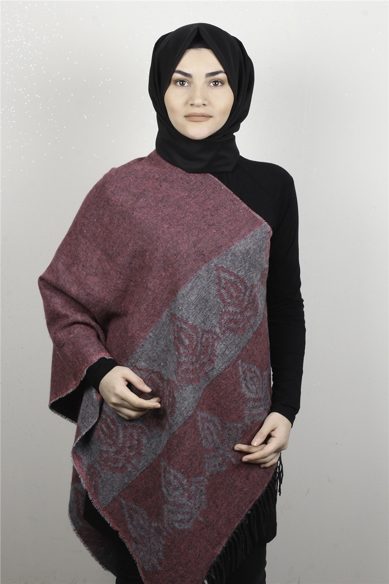 Geniş Omuz Şalı 5220-66 Pembe 