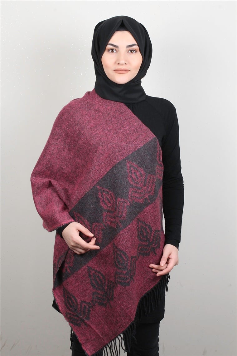 Geniş Omuz Şalı 5220-69 Pembe